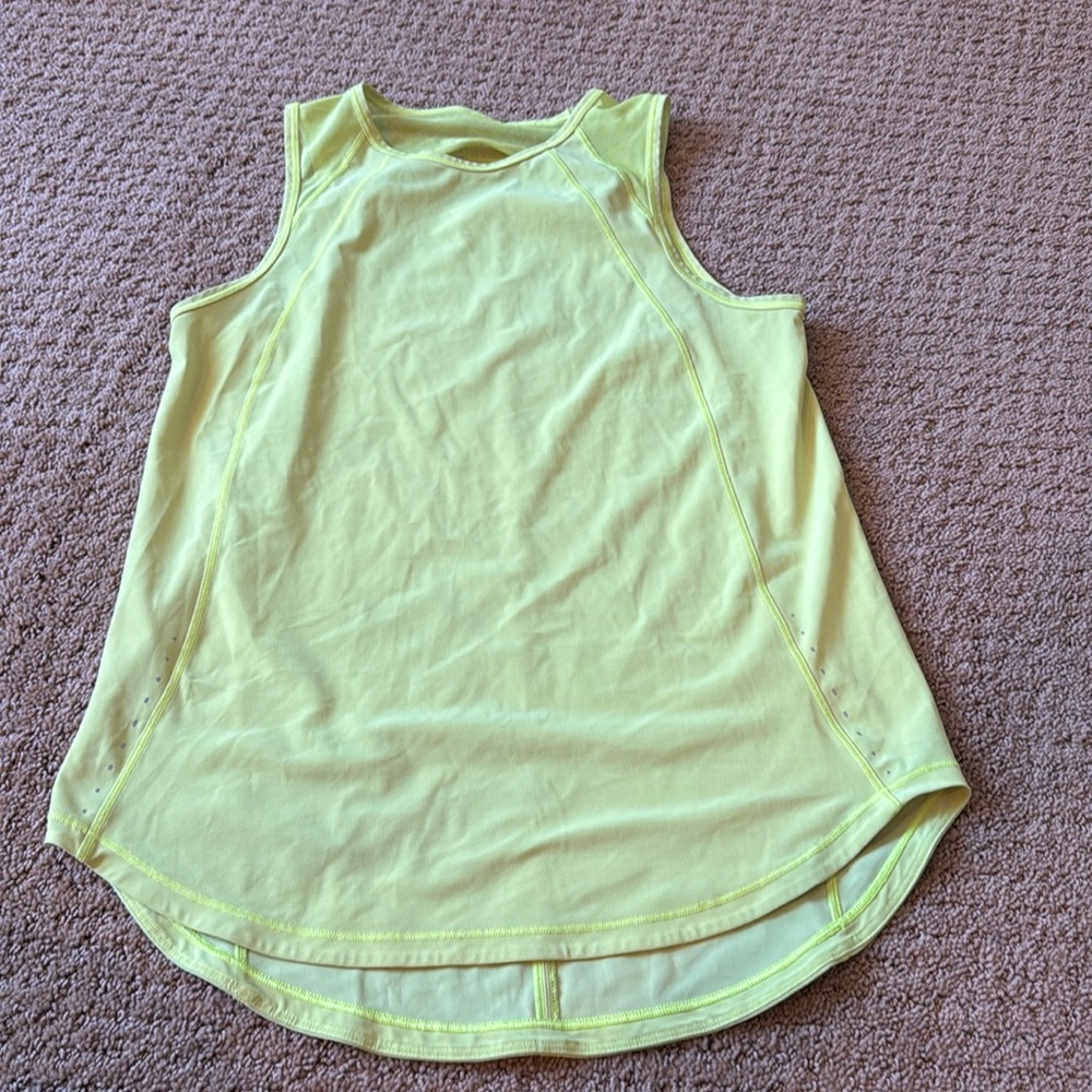 Fluorescent lime green, Lululemon tank top!